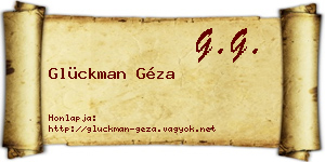 Glückman Géza névjegykártya